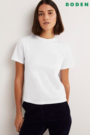 Boden White Perfect Cotton T-Shirt (D75077) | £30