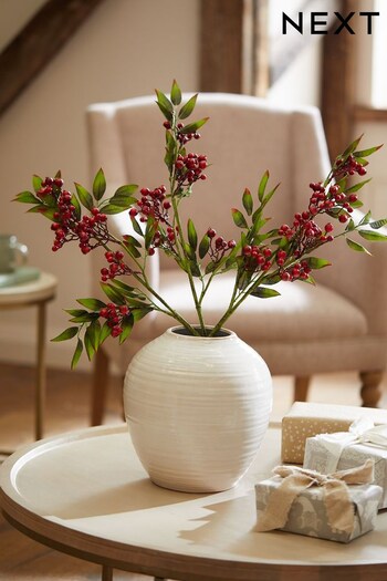 Set of 3 Red Artificial Berry Stems (D75102) | £22