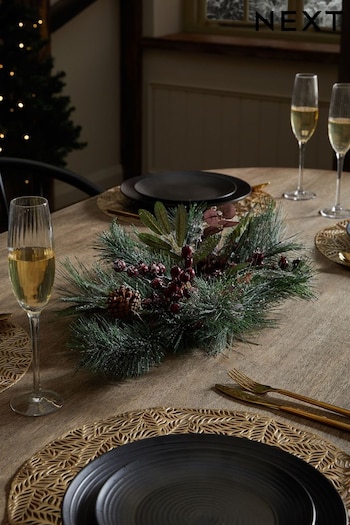 Brown Artificial Frosty Berry Table Centrepiece (D75103) | £22