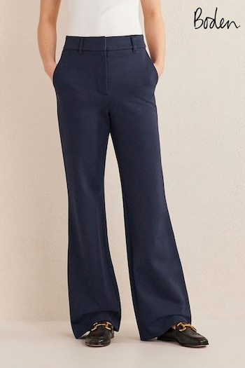 Boden Blue Ponte Flare Trousers (D75105) | £85