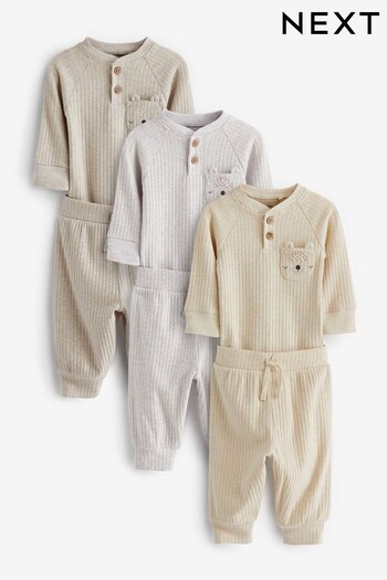 Neutral Bear Pocket Baby Bodysuits And Leggings 6 Piece Set (D75126) | £29 - £31