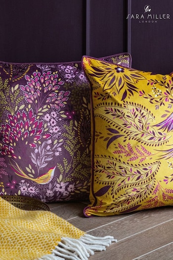 Sara Miller Purple Songbird Cushion (D75155) | £54