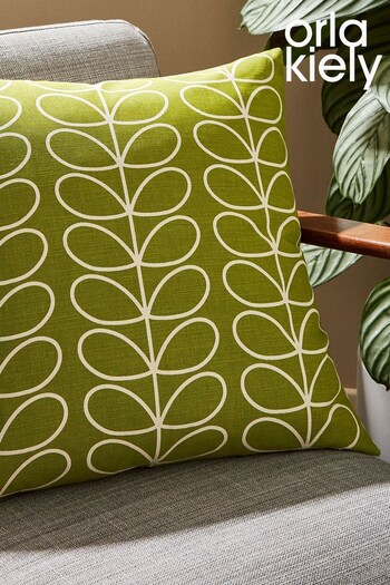 Orla Kiely Green Small Linear Stem Cushion (D75162) | £42