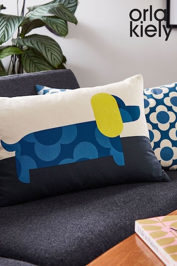 Orla Kiely Blue Dachshund Cushion (D75163) | £55
