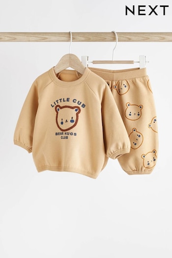 Neutral Bear Baby Sweatshirt And Joggers 2 Piece Set (D75207) | £13 - £15