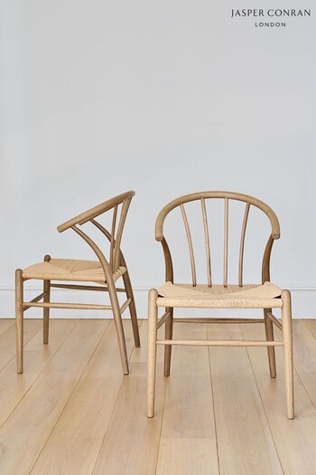Jasper Conran London Set of 2 Oak Bray Dining Chairs (D75216) | £375
