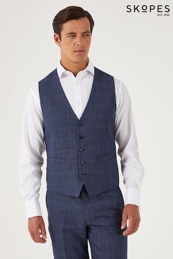 Skopes Anello Blue Check Suit Waistcoat (D75241) | £55