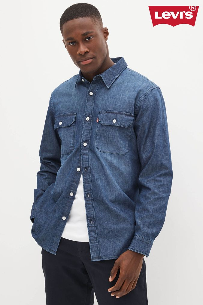 Levi's mens denim shirts long sleeve store