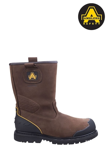 Amblers Safety Goodyear Welted Waterproof Pull on Industrial Safety Brown Boots our (D75392) | £119