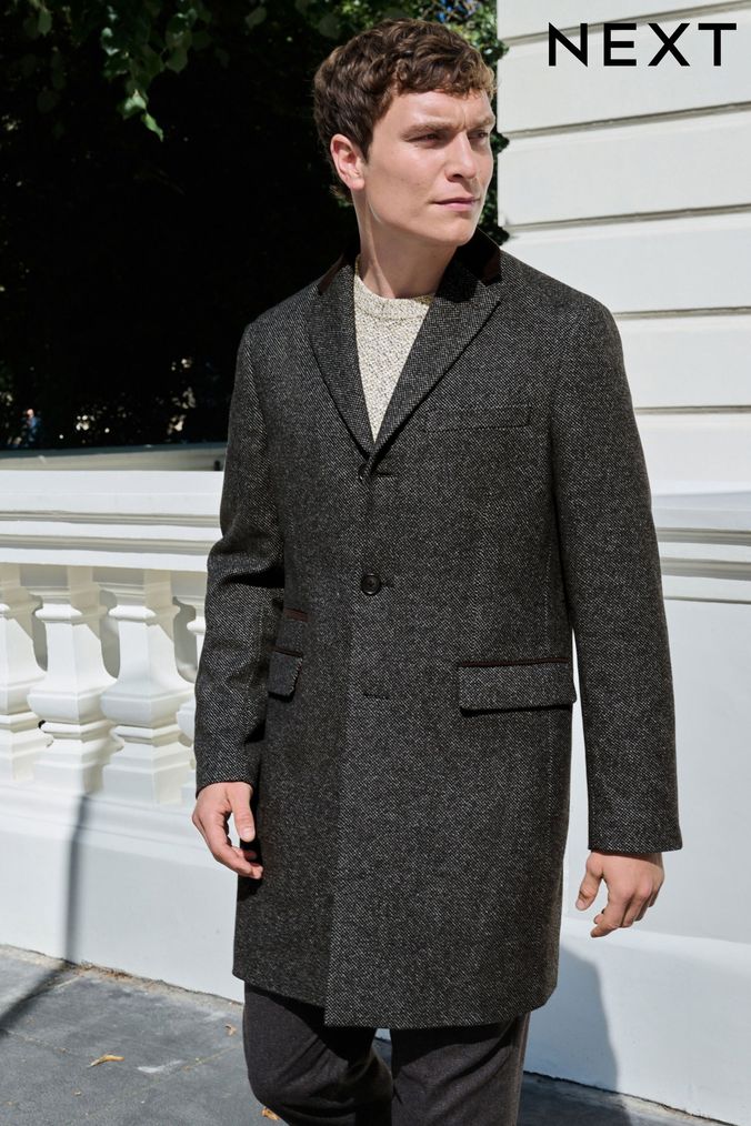 Mens top charcoal topcoat