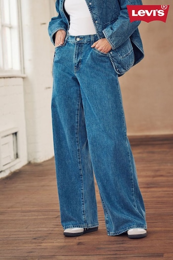 Levi's® Mid Blue 94 Baggy Wide Leg ribbed-knit Jeans (D75492) | £70