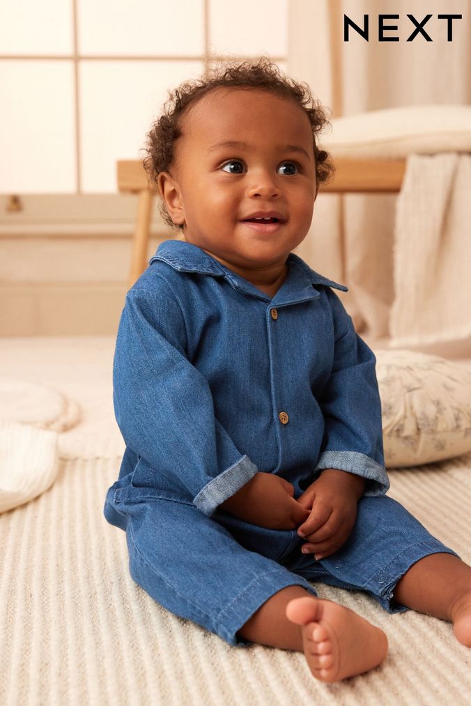 Denim onesie 2025 baby boy