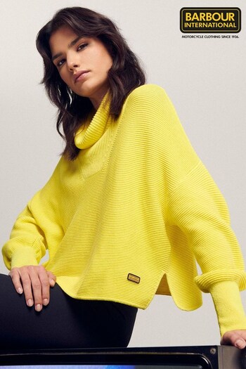 Barbour® International Yellow Parade Cropped Knitted Jumper (D75705) | £80