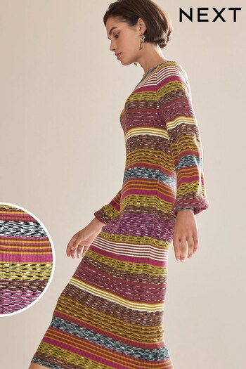 Multi Stripe Spacedye Knit Dress Pro (D75743) | £38