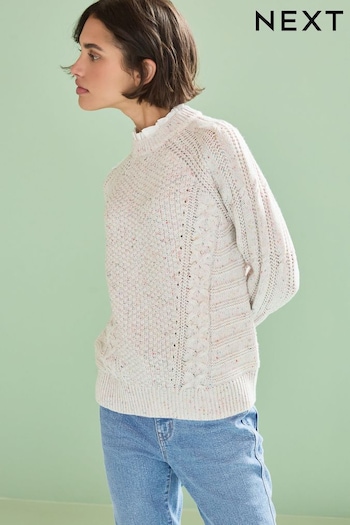 Light Pink Cable Detail Pie Collar Layer Jumper (D75771) | £36