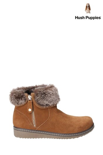 Hush Puppies Brown Penny Zip Ankle Boots (D75785) | £90