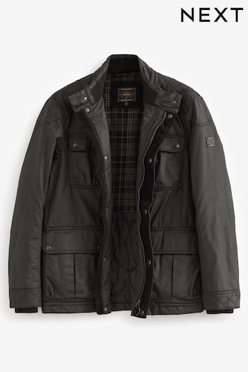 Black Coated Biker Jacket (D75967) | £99
