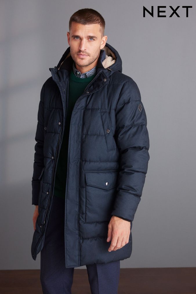 Puffer jacket long mens clearance