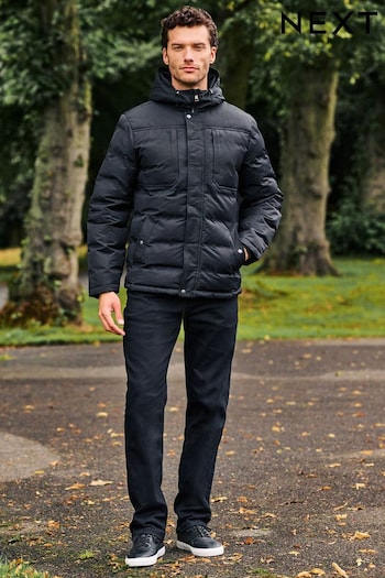 Black Shower Resistant Quilted Utiility Jacket (D76014) | £80