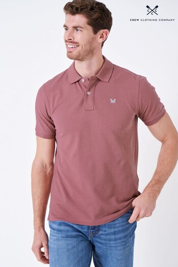 Crew Clothing Company Mid Pink Cotton Classic Lite Polo Shirt (D76019) | £40