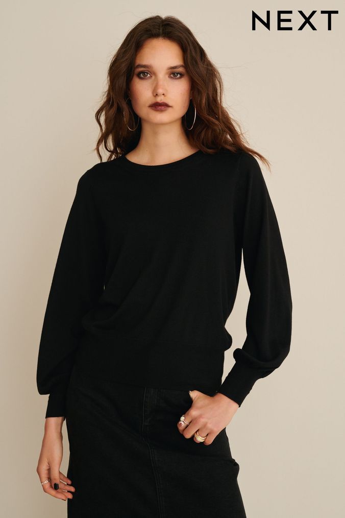 Black Crew Neck Jumper (D76047) | £16