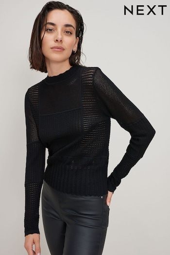 Black All Over Mesh Top (D76178) | £39
