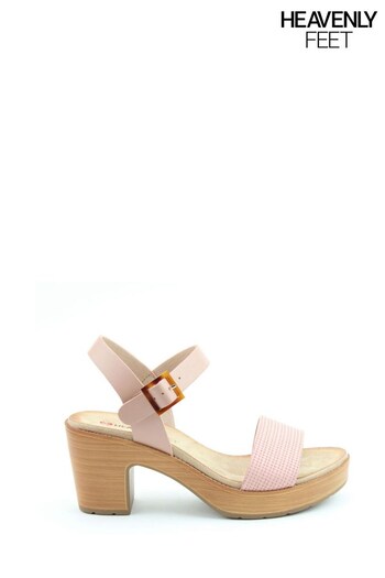 Heavenly Feet Ladies Pink Vegan Friendly Heeled Sandals (D76209) | £40