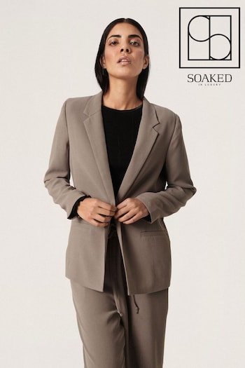 Soaked in Luxury Brown Shirley Long Sleeve Blazer (D76276) | £80