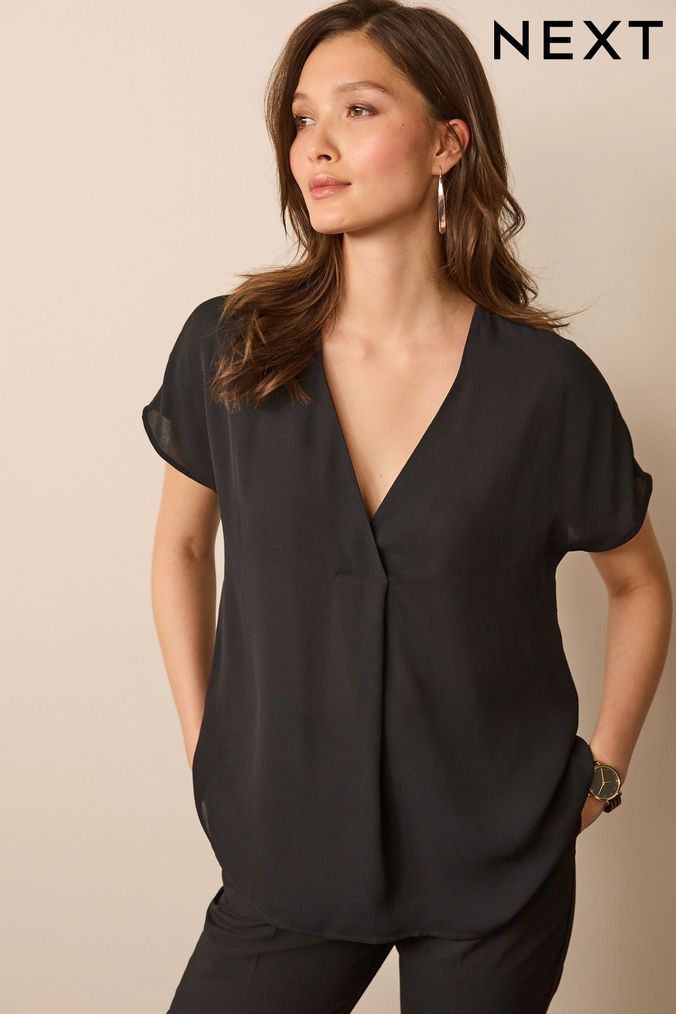 Buy Women s Blouses Black Casual Tops Online Next UK
