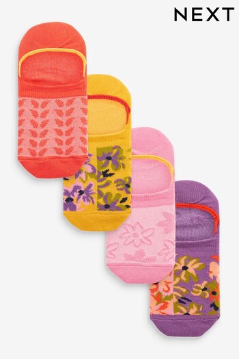 Bright Floral High Cut Invisible Trainer Socks 4 Pack (D76320) | £9