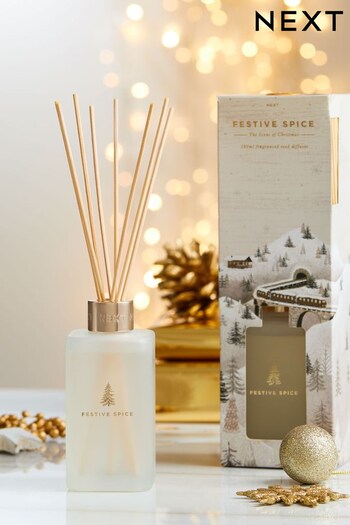 White Festive Spice Fragranced Christmas 180ml Reed Diffuser (D76522) | £18