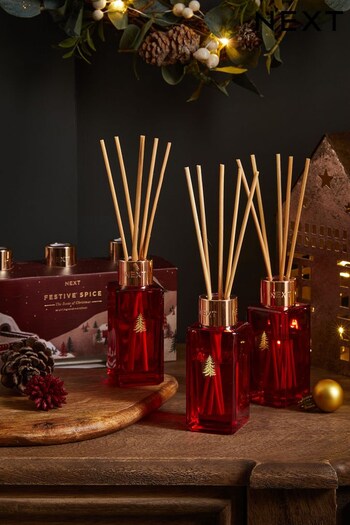 Set of 3 Festive Spice 40ml Christmas Set Of Reed Diffuser (D76542) | £12