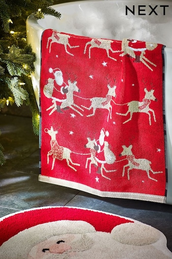 Red Santa Christmas Towels (D76587) | £8 - £18