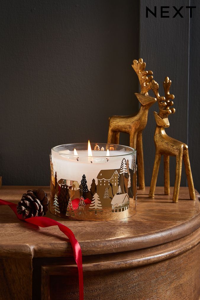Red Festive Spice Fragranced 3 Wick Light Up 3 Wick Fragranced Candle (D76601) | £16