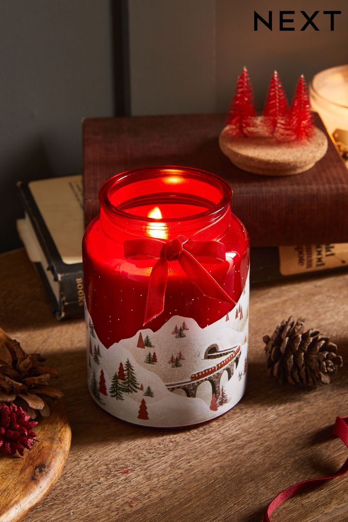 Red Festive Spice Fragranced Christmas Jar Candle (D76603) | £12