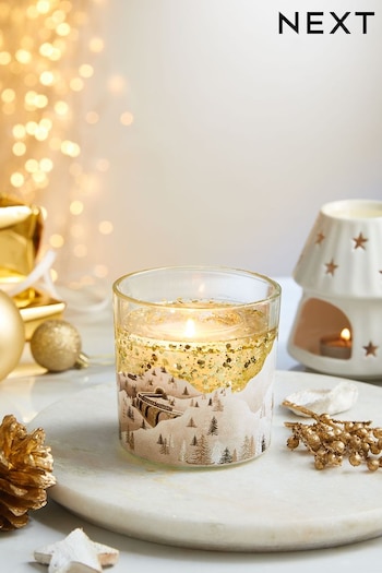 White Decorative Festive Spice Scented Christmas Candle (D76605) | £10