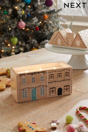 Natural Gingerbread Fragranced Decorative Christmas Candle (D76619) | £20