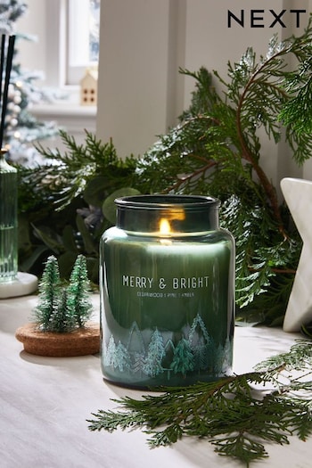 Green Christmas Tree Fragranced Jar Shaped Candle (D76624) | £12
