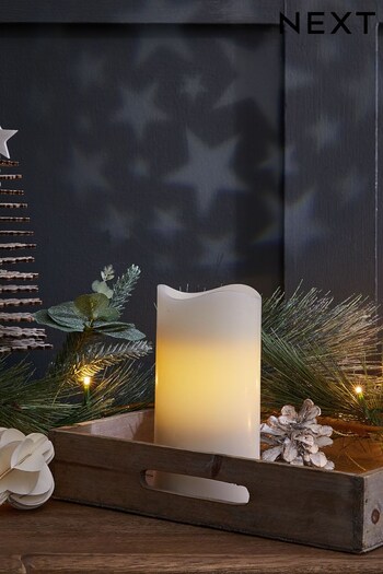 Natural Real Wax LED Candle With Star Projector (D76673) | £12