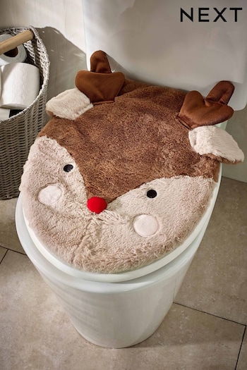 Natural Musical Light Up Reindeer Toilet Seat Cover (D76681) | £20