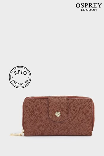 Osprey London Brown The Carla Leather Rfid Zip-Round Purse (D76705) | £49