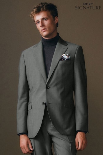 Neutral Slim Fit Signature Barberis Suit: Jacket (D76718) | £80