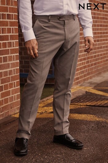 Taupe Natural Herringbone Suit Trousers (D76740) | £45