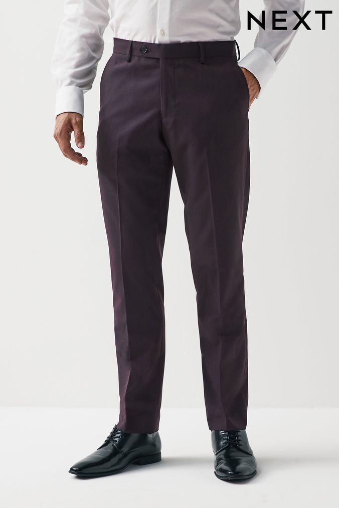 Mens red slim fit dress pants sales