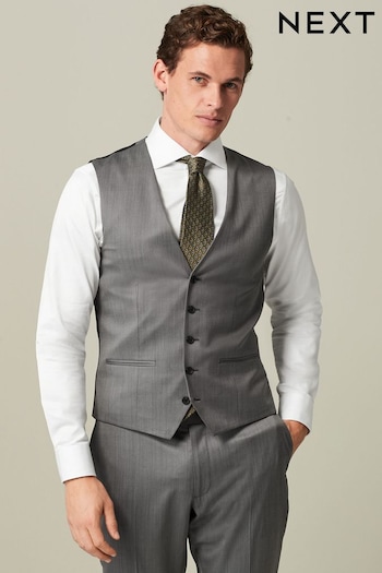 Grey Wool Blend Suit Waistcoat (D76753) | £59