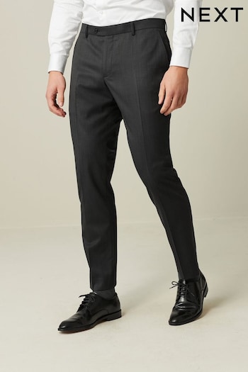 Charcoal Grey Slim Fit Wool Blend Suit Trousers (D76755) | £59