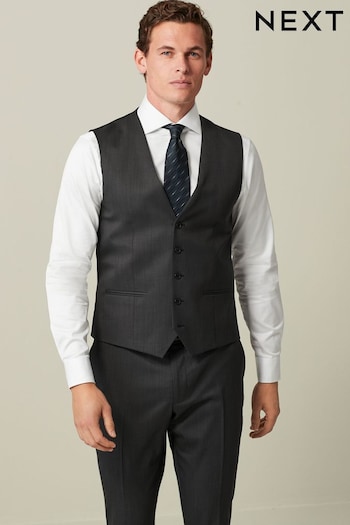 Charcoal Grey Wool Blend Suit Waistcoat (D76756) | £59