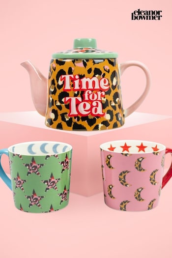Eleanor Bowmer Leopard Teapot & Set Of Two Mugs (D76788) | £60