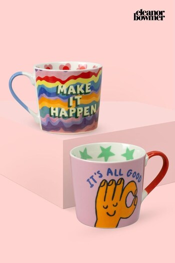 Eleanor Bowmer It's All Good & Make It Happen Mug Set (D76795) | £24