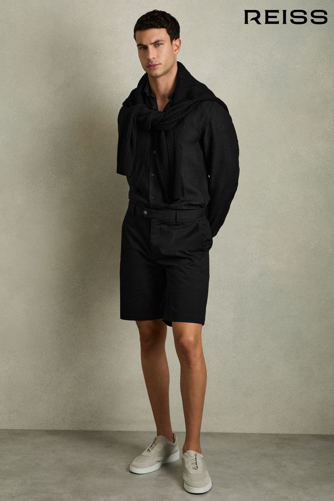 Next black chino hot sale shorts